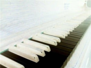 reversed negative image of piano