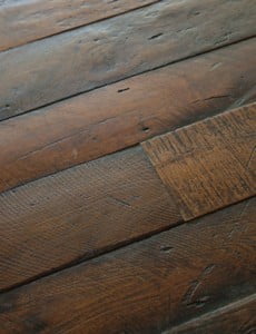 dark scarred wood floor